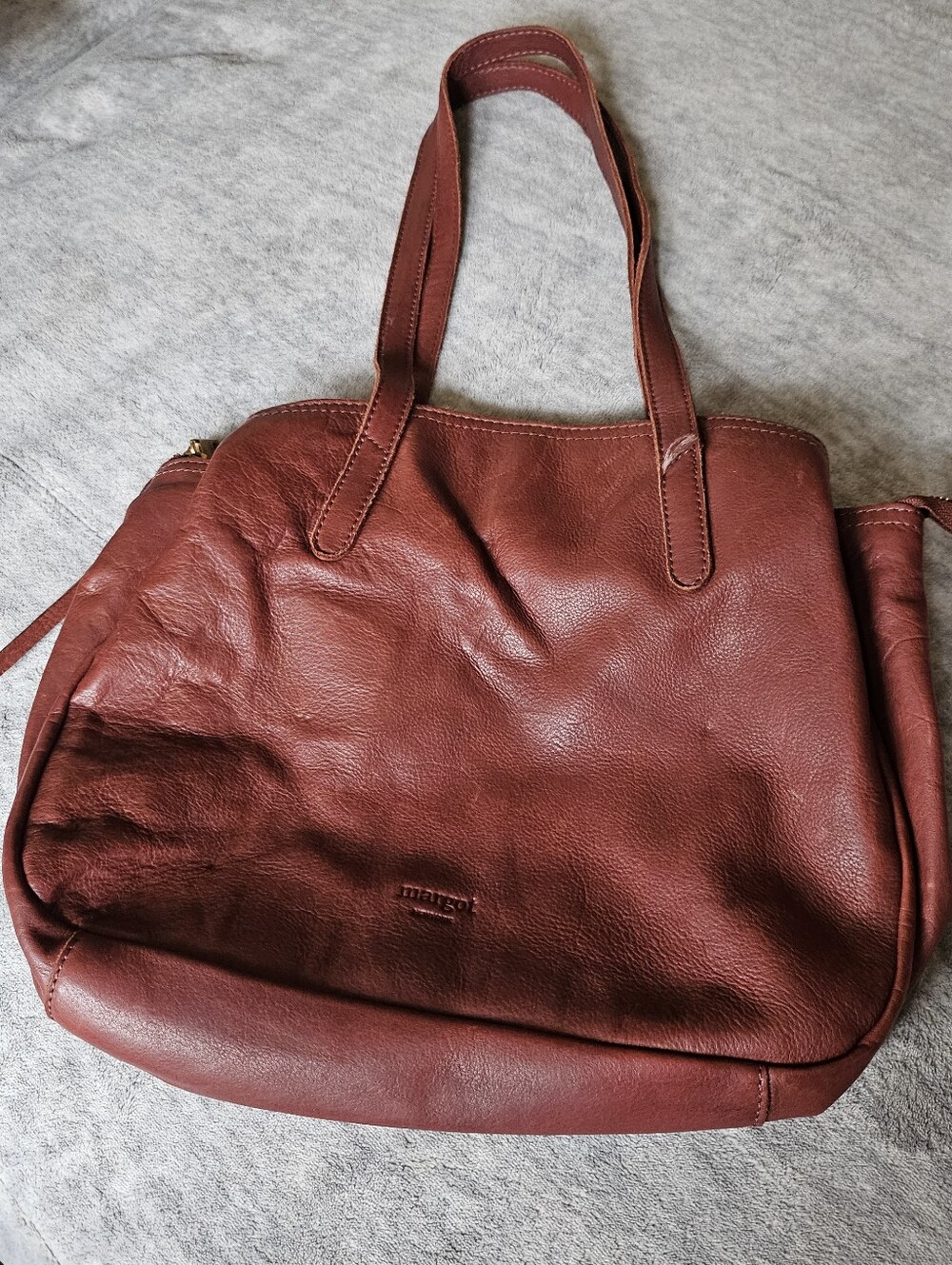 Margot New York Cameron Leather Satchel in Brandy